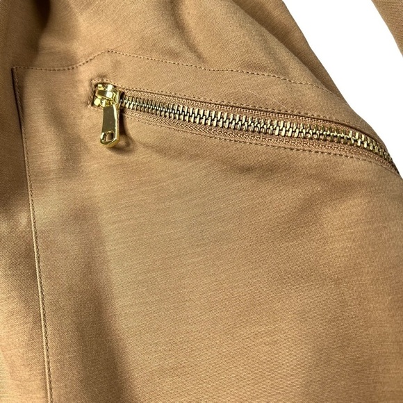 NWT CHICO'S Brown Drawstring Duster Trench Coat Jacket Size Petite 3 (XL 16/18) - Picture 8 of 16